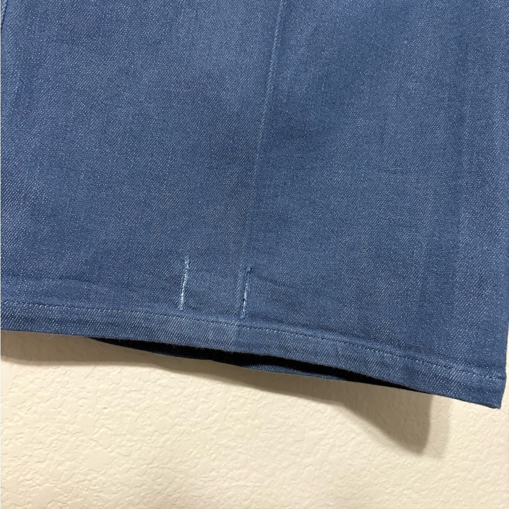 Meg Denim Blue Trousers/Palazzo Wide Leg, Ultra High Rise. Adj. Ankle, Pockets. - Picture 4 of 16